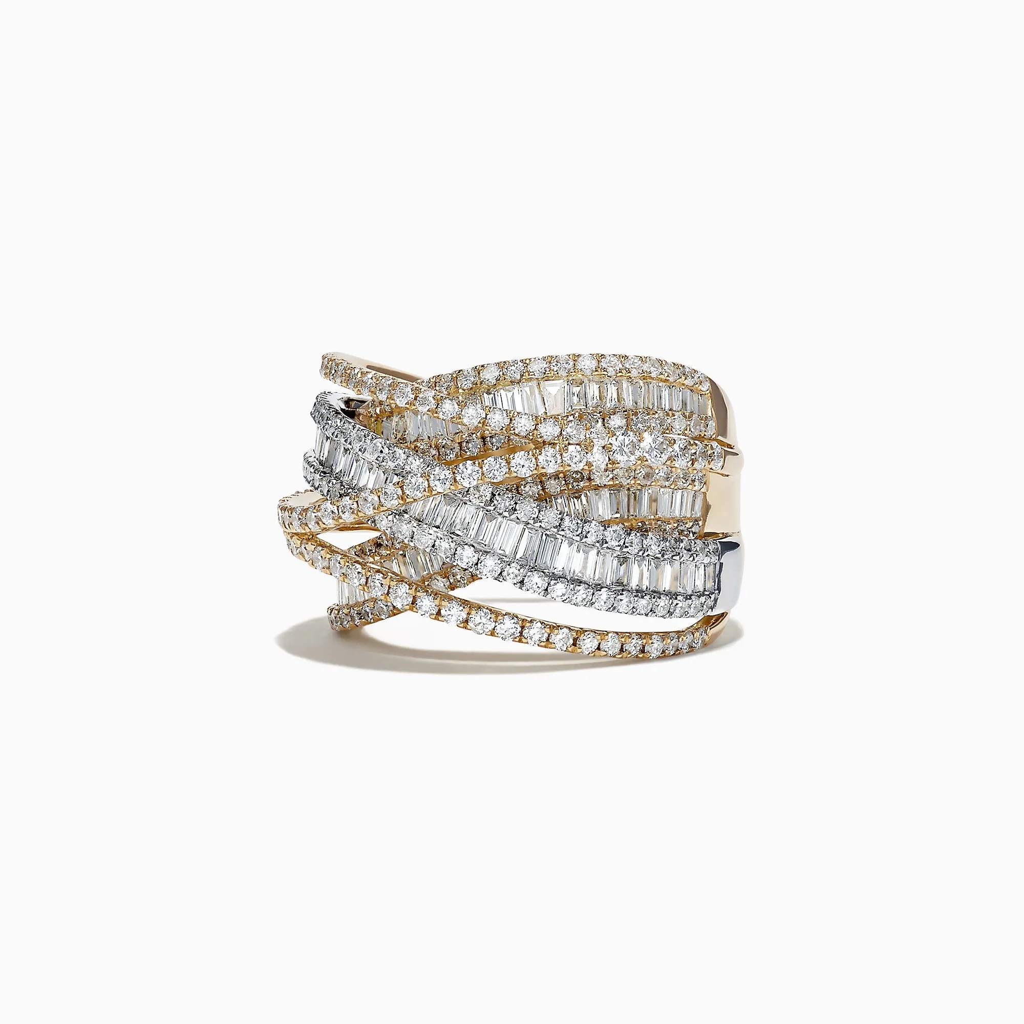 Duo 14K White and Yellow Gold Diamond Crossover Ring, 2.75 TCW sold by Effy product image thumbnail 4