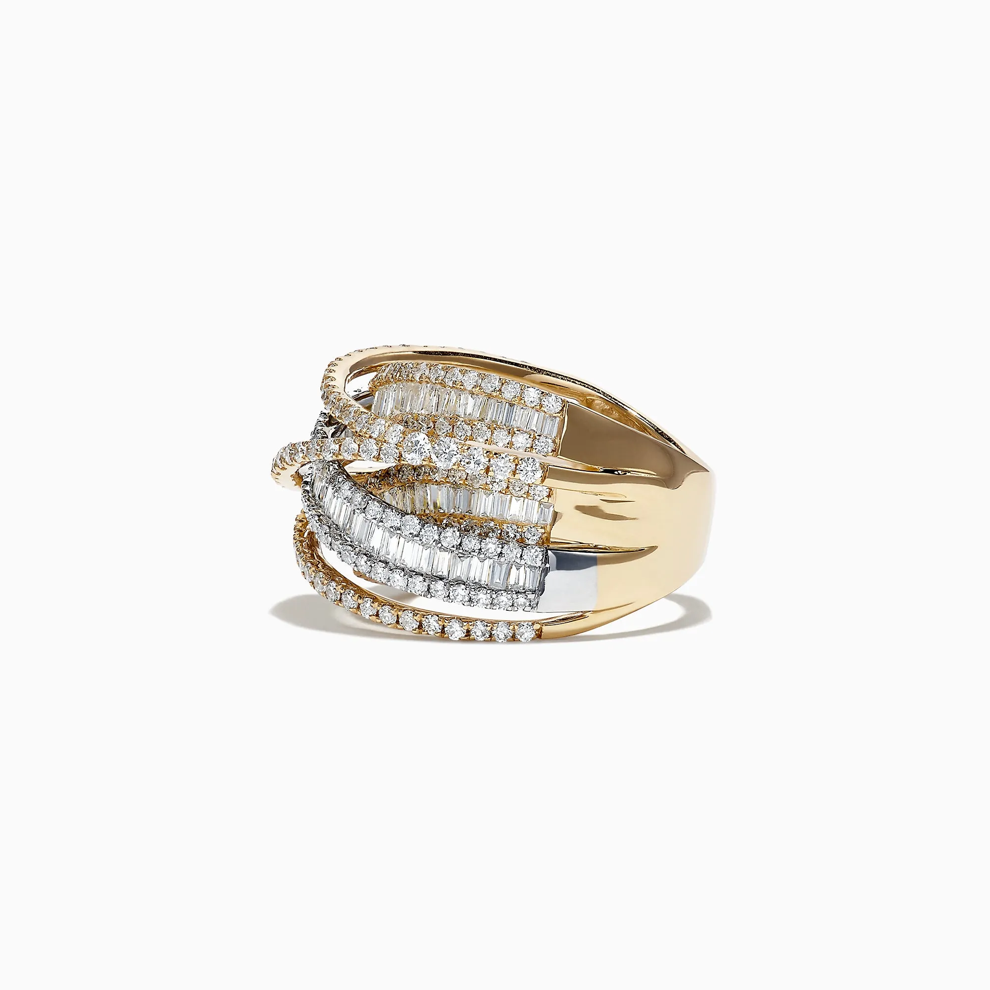 Duo 14K White and Yellow Gold Diamond Crossover Ring, 2.75 TCW sold by Effy product image thumbnail 3