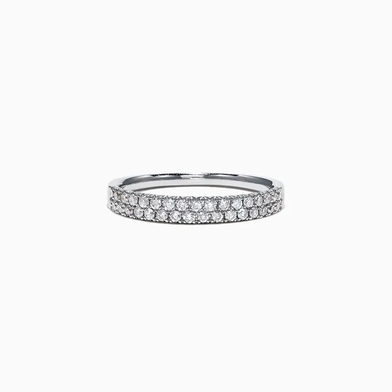 Pave Classica 14K White Gold Two Row Pave Diamond Band, 0.37 TCW sold by Effy