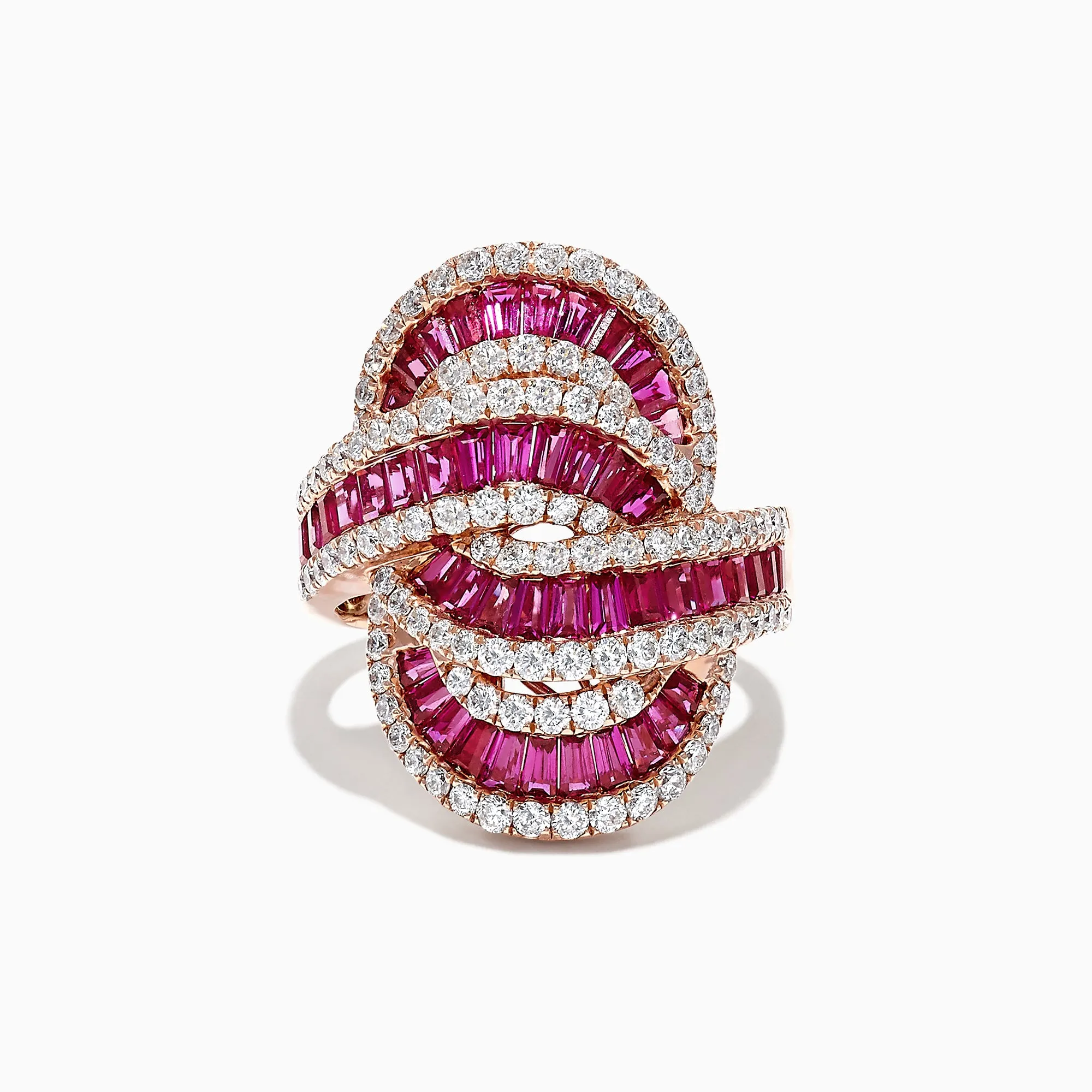 Ruby Royale 14K Rose Gold Ruby and Diamond Cocktail Ring, 3.78 TCW sold by Effy