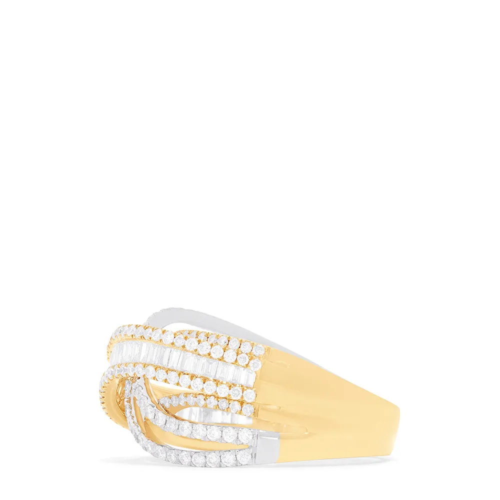 Duo 14K White and Yellow Gold Diamond Crossover Ring, 1.41 TCW sold by Effy product image thumbnail 3