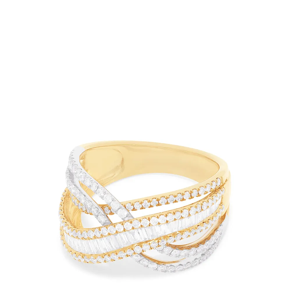 Duo 14K White and Yellow Gold Diamond Crossover Ring, 1.41 TCW sold by Effy product image thumbnail 2