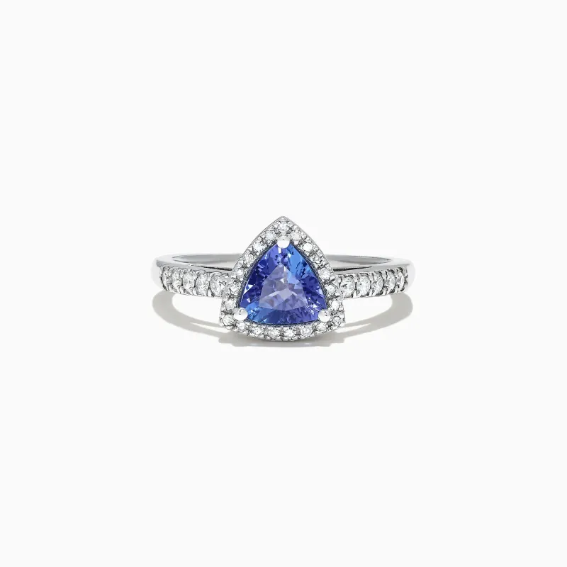 Nahla Siri 14K White Gold Trillion Tanzanite and Diamond Ring, 0.96 TCW sold by Effy