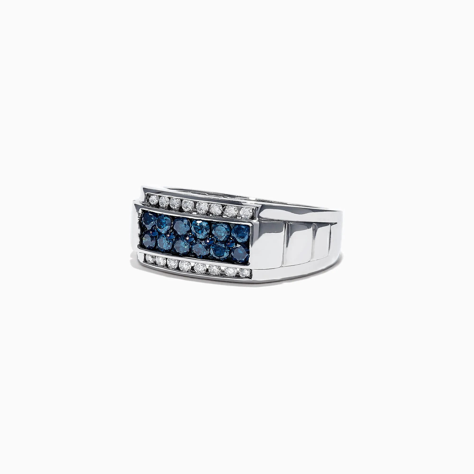 Men's 14K White Gold Blue and White Diamond Ring, 1.0 TCW sold by Effy product image thumbnail 2