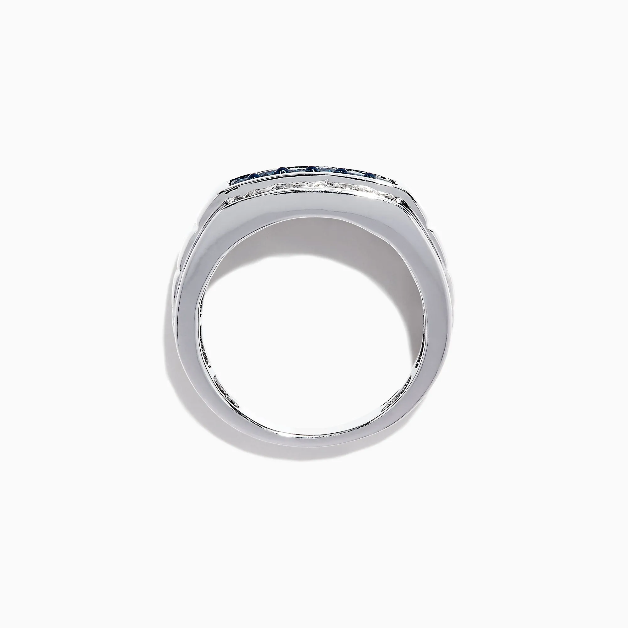 Men's 14K White Gold Blue and White Diamond Ring, 1.0 TCW sold by Effy product image thumbnail 4