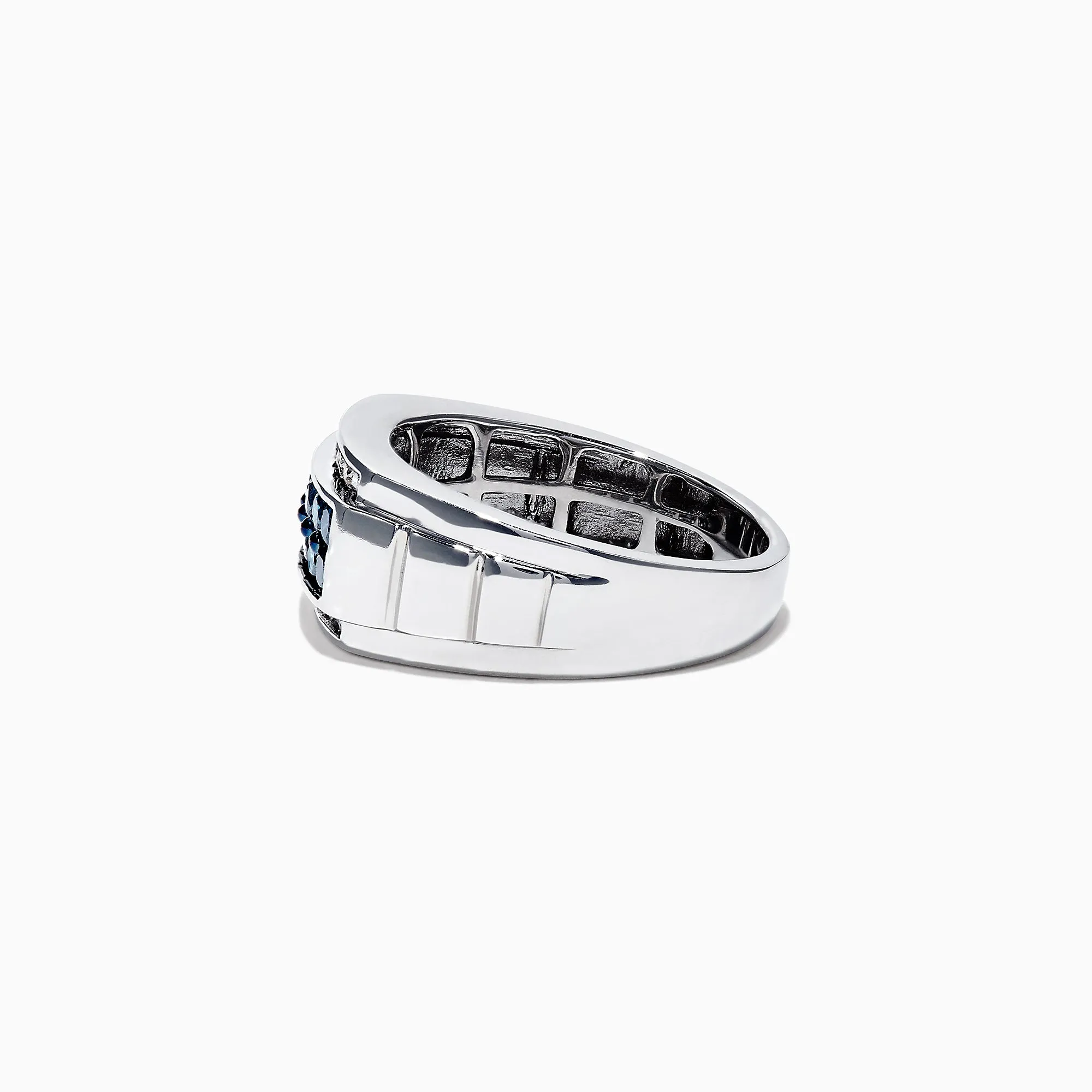 Men's 14K White Gold Blue and White Diamond Ring, 1.0 TCW sold by Effy product image thumbnail 3