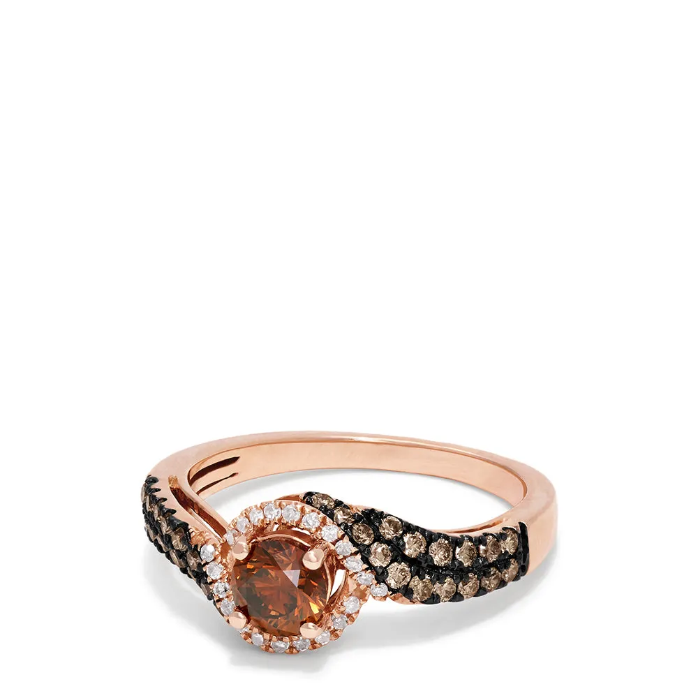 14K Rose Gold Espresso and White Diamond Ring, 0.93 TCW sold by Effy product image thumbnail 2