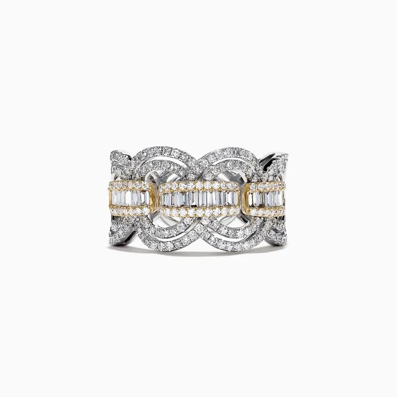 Duo 14K White and Yellow Gold Diamond Ring, 1.09 TCW sold by Effy