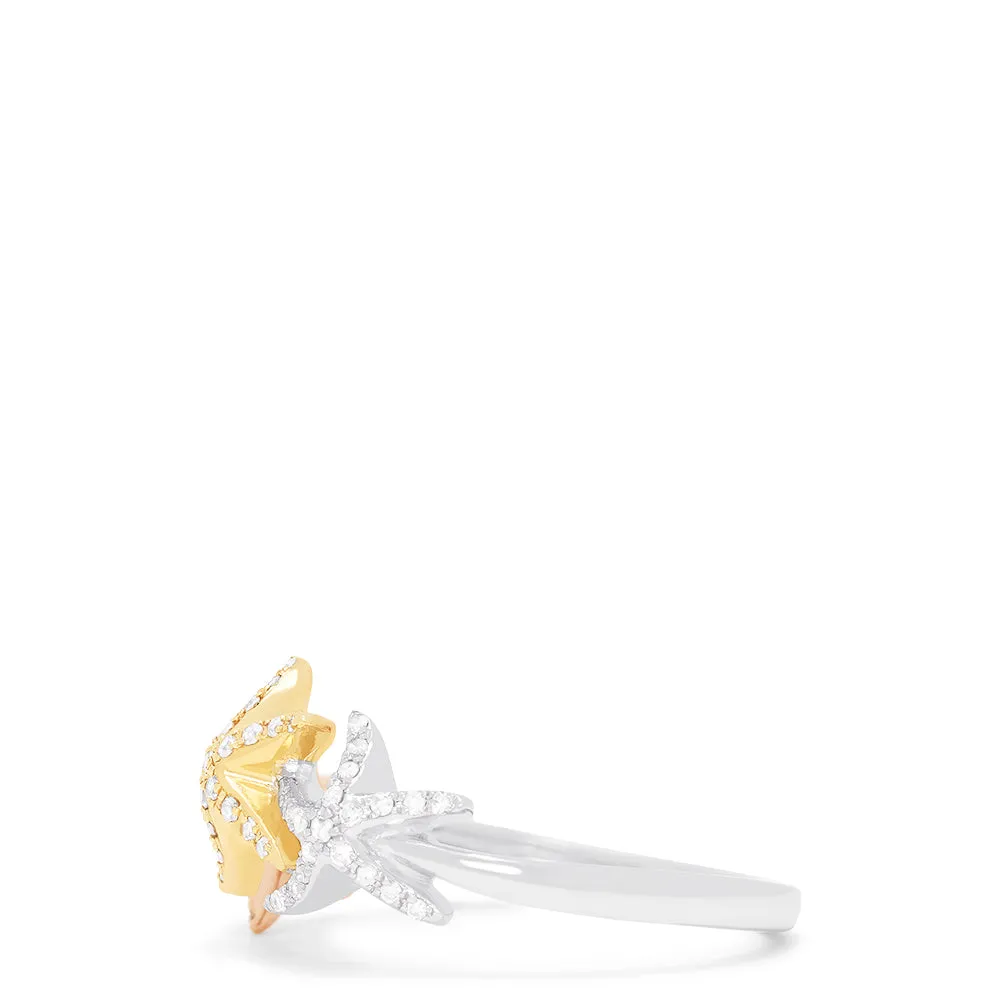 Seaside 14K Tri Color Gold Diamond Starfish Ring, 0.23 TCW sold by Effy product image thumbnail 3