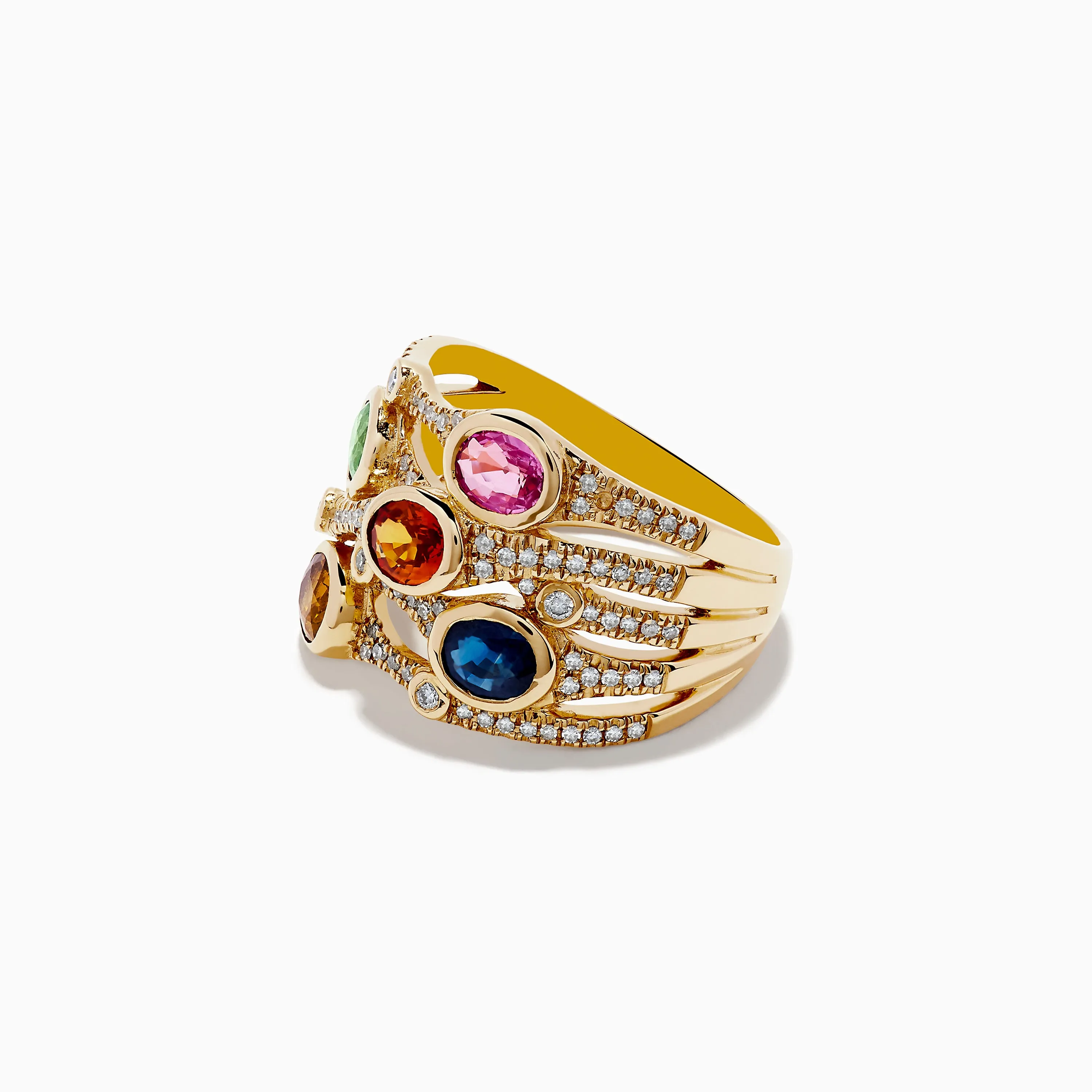 Watercolors 14K Yellow Gold Multi Sapphire and Diamond Ring, 2.47 TCW sold by Effy product image thumbnail 2