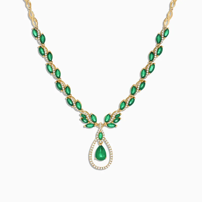 Brasilica 14K Yellow Gold Emerald and Diamond Necklace, 9.74 TCW sold by Effy