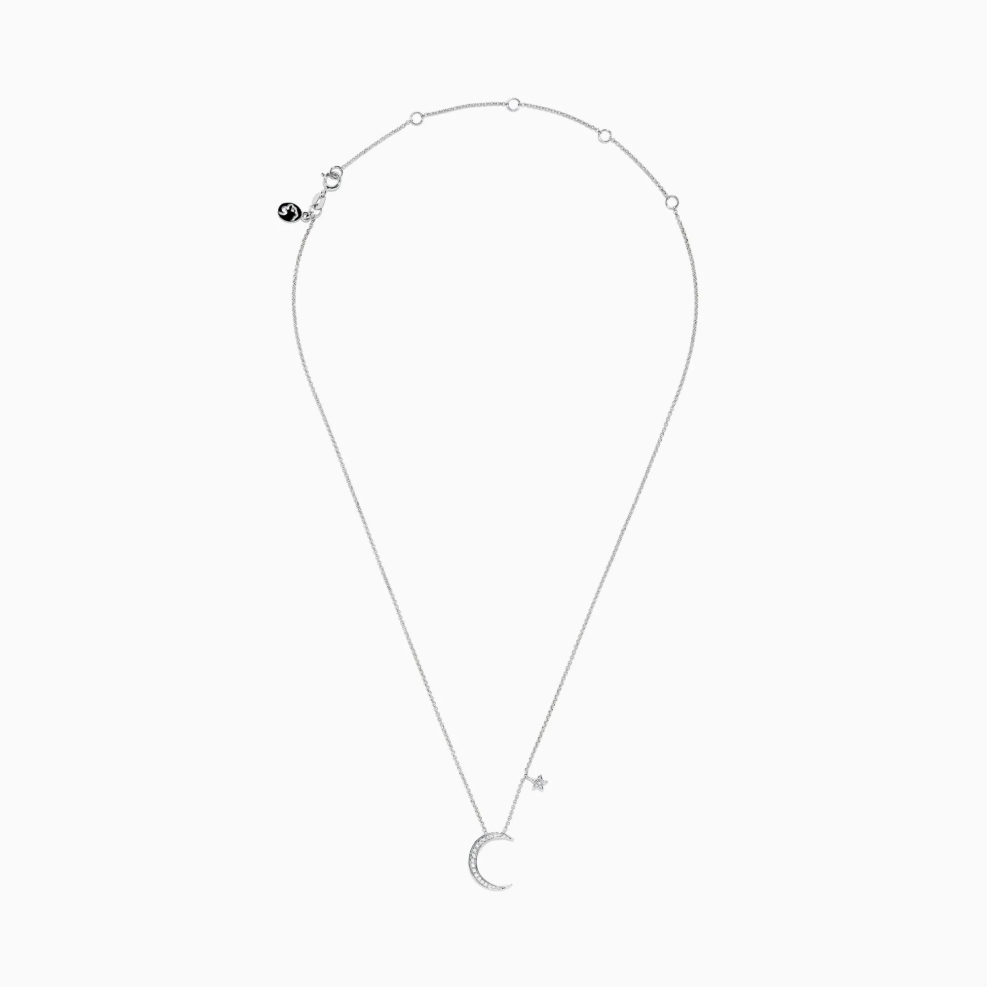 Novelty 14K White Gold Diamond Crescent & Star Necklace, 0.09 TCW sold by Effy product image thumbnail 3