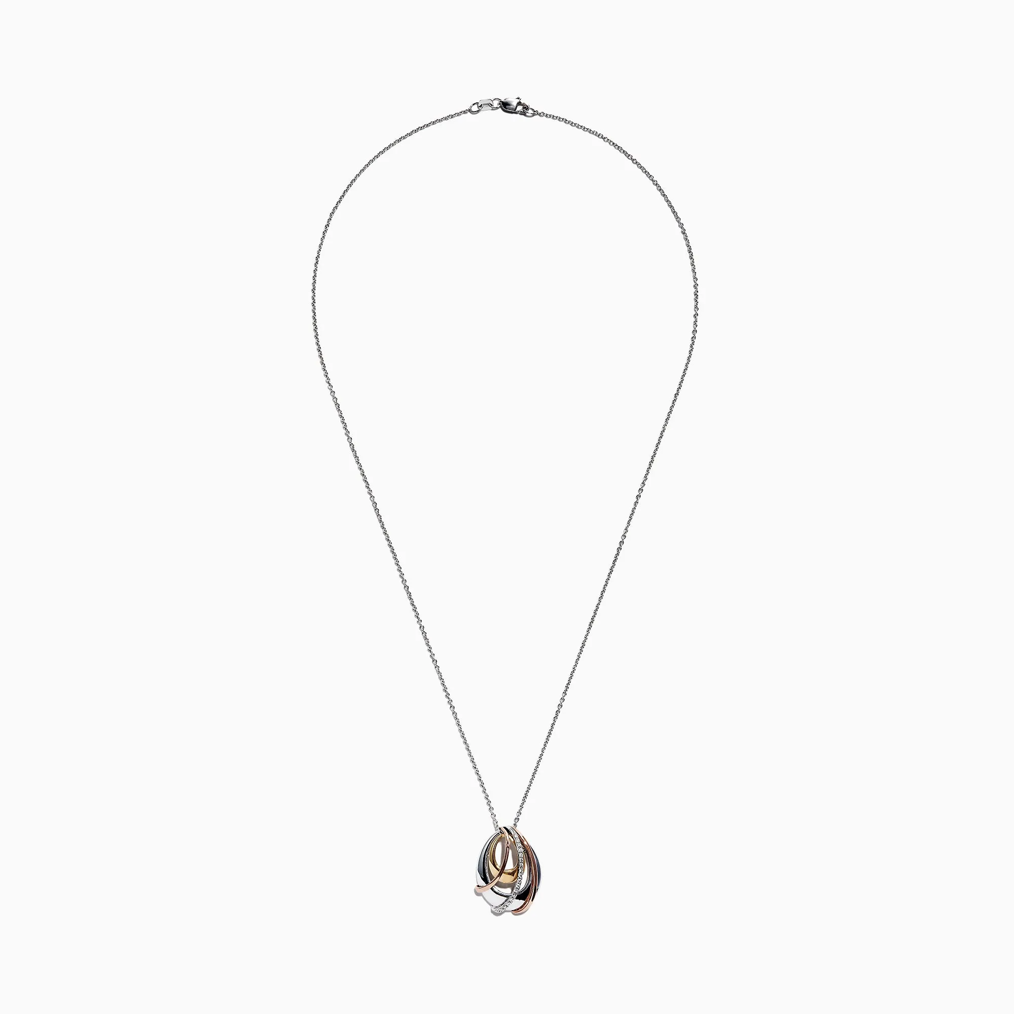 Trio 14K Tri Color Gold Diamond Pendant, 0.11 TCW sold by Effy product image thumbnail 2