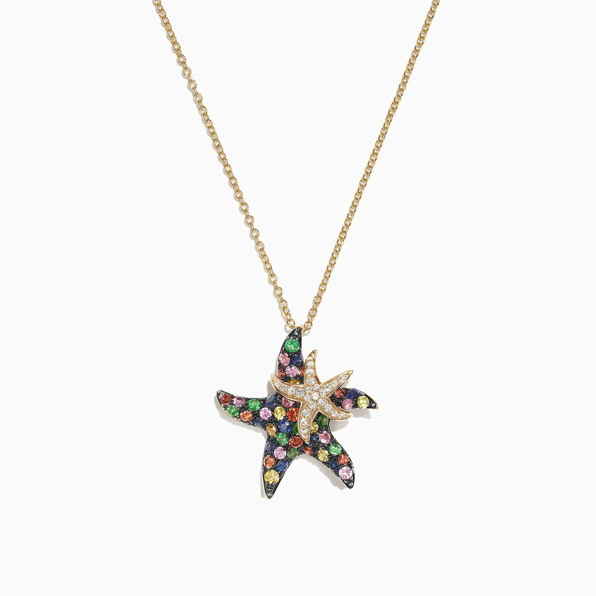 Watercolors 14K Gold Sapphire & Diamond Starfish Pendant, 1.27 TCW sold by Effy