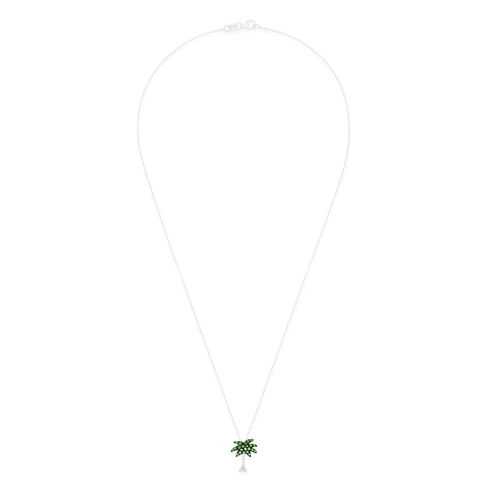 Novelty 14K White Gold Tsavorite & Diamond Palm Tree Pendant, 0.29 TCW sold by Effy product image thumbnail 2