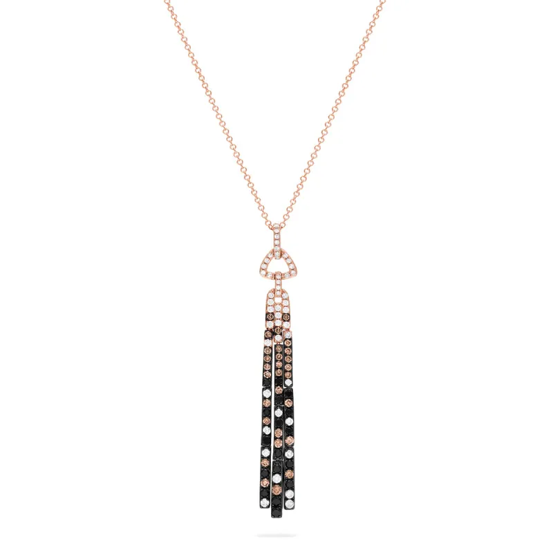 Confetti 14K Gold Black, Espresso & White Diamond Pendant, 1.17 TCW sold by Effy