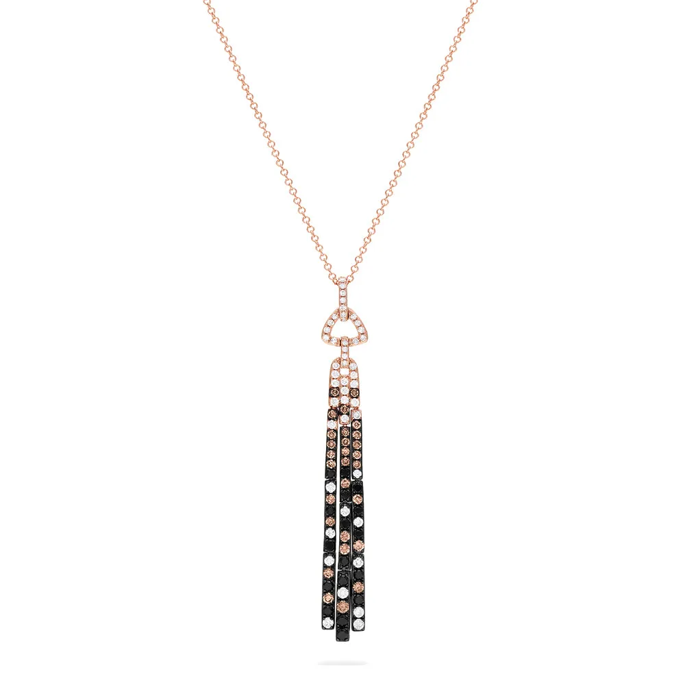 Confetti 14K Gold Black, Espresso & White Diamond Pendant, 1.17 TCW sold by Effy