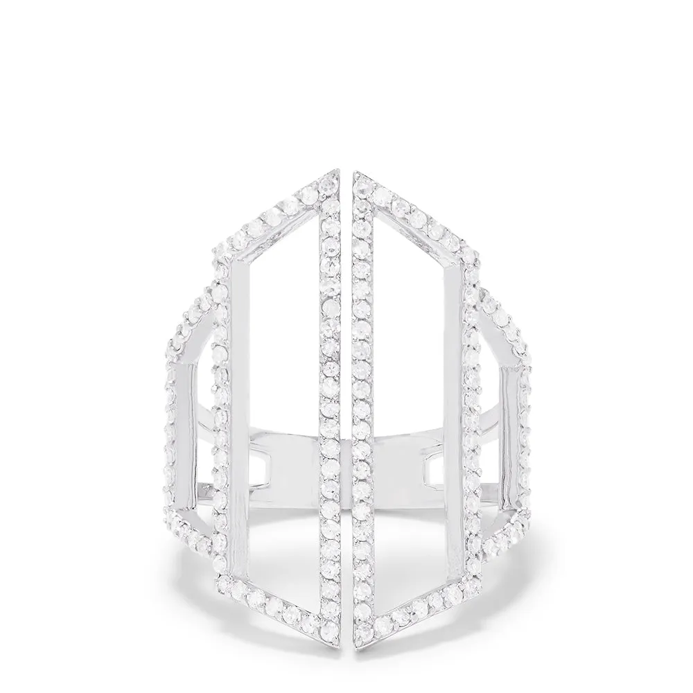 14K White Gold Diamond Geometric Ring, 0.66 TCW sold by Effy