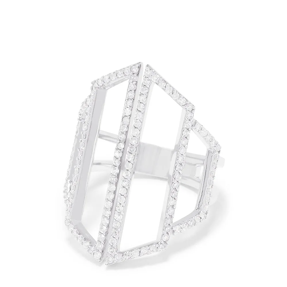 14K White Gold Diamond Geometric Ring, 0.66 TCW sold by Effy product image thumbnail 2
