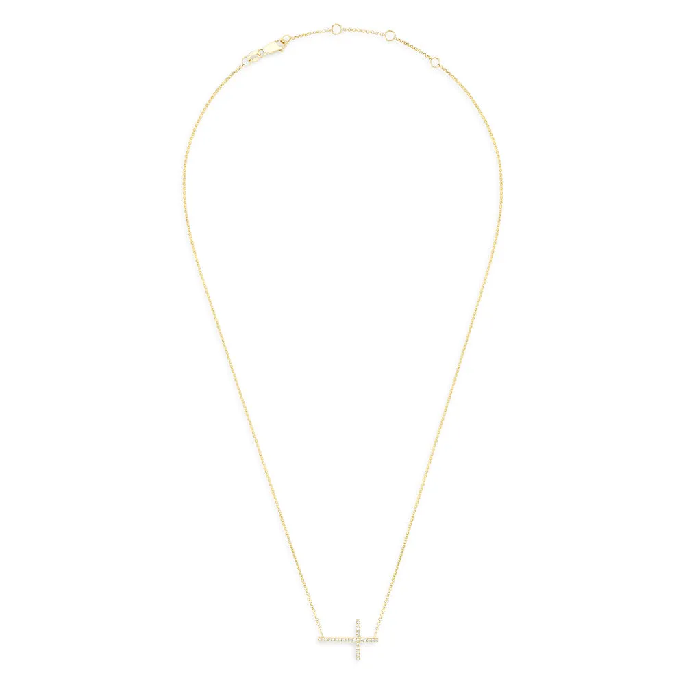 Novelty 14K Yellow Gold Diamond Cross Necklace, 0.09 TCW sold by Effy product image thumbnail 2