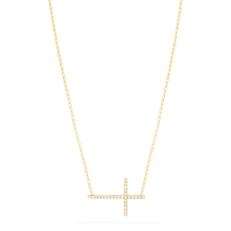 Novelty 14K Yellow Gold Diamond Cross Necklace, 0.09 TCW sold by Effy