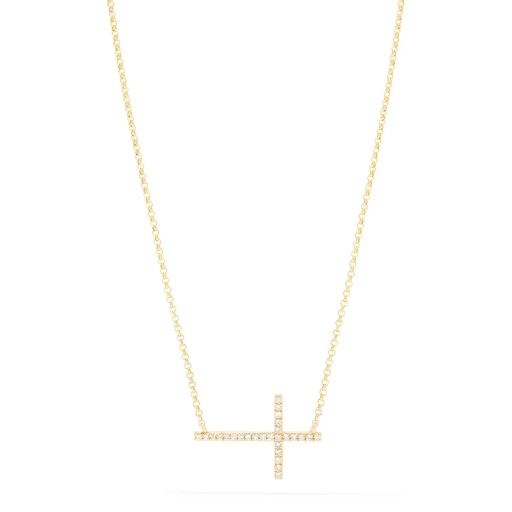 Novelty 14K Yellow Gold Diamond Cross Necklace, 0.09 TCW sold by Effy