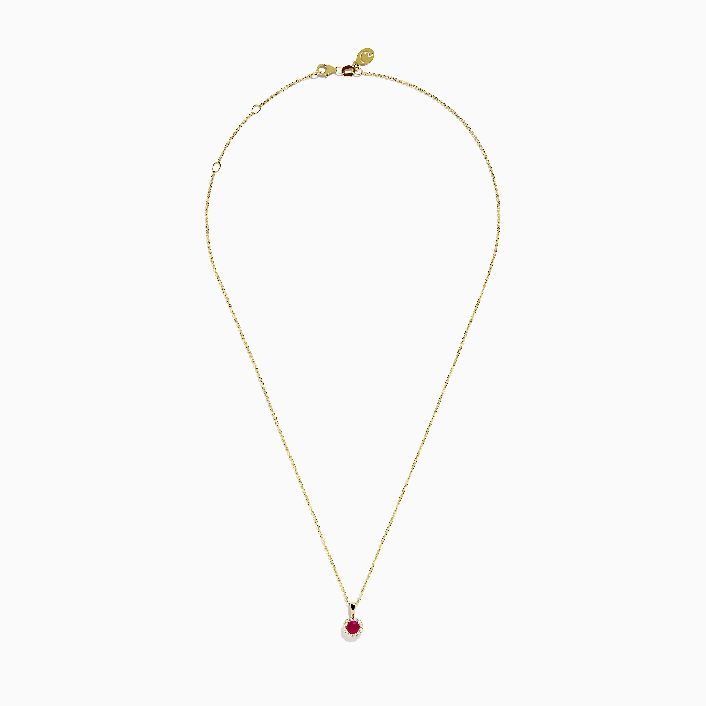 Ruby Royale 14K Yellow Gold Round Diamond Halo Ruby Pendant, 0.49 TCW sold by Effy product image thumbnail 2