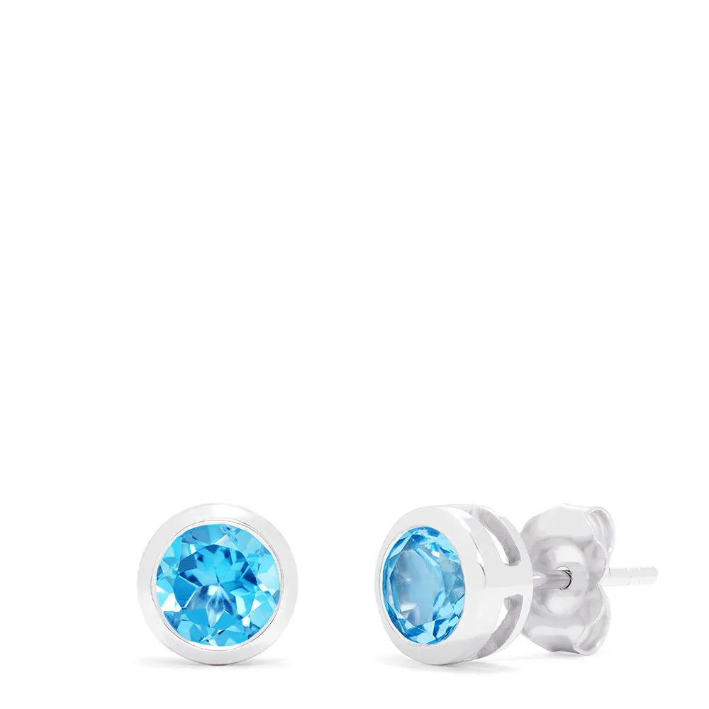 Ocean Bleu 14K White Gold Blue Topaz Stud Earrings, 1.10 TCW sold by Effy product image thumbnail 3