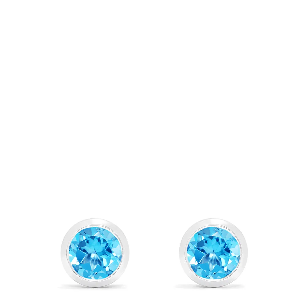 Ocean Bleu 14K White Gold Blue Topaz Stud Earrings, 1.10 TCW sold by Effy