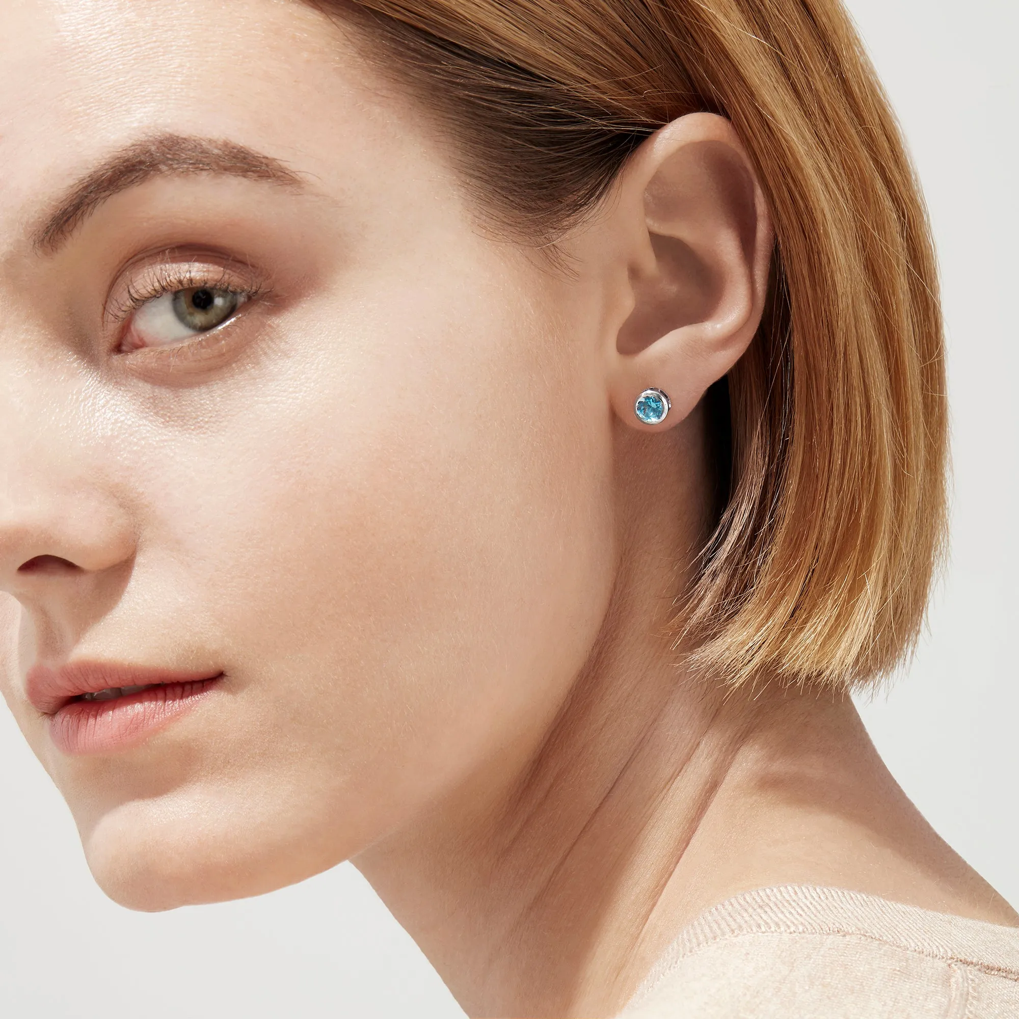 Ocean Bleu 14K White Gold Blue Topaz Stud Earrings, 1.10 TCW sold by Effy product image thumbnail 2