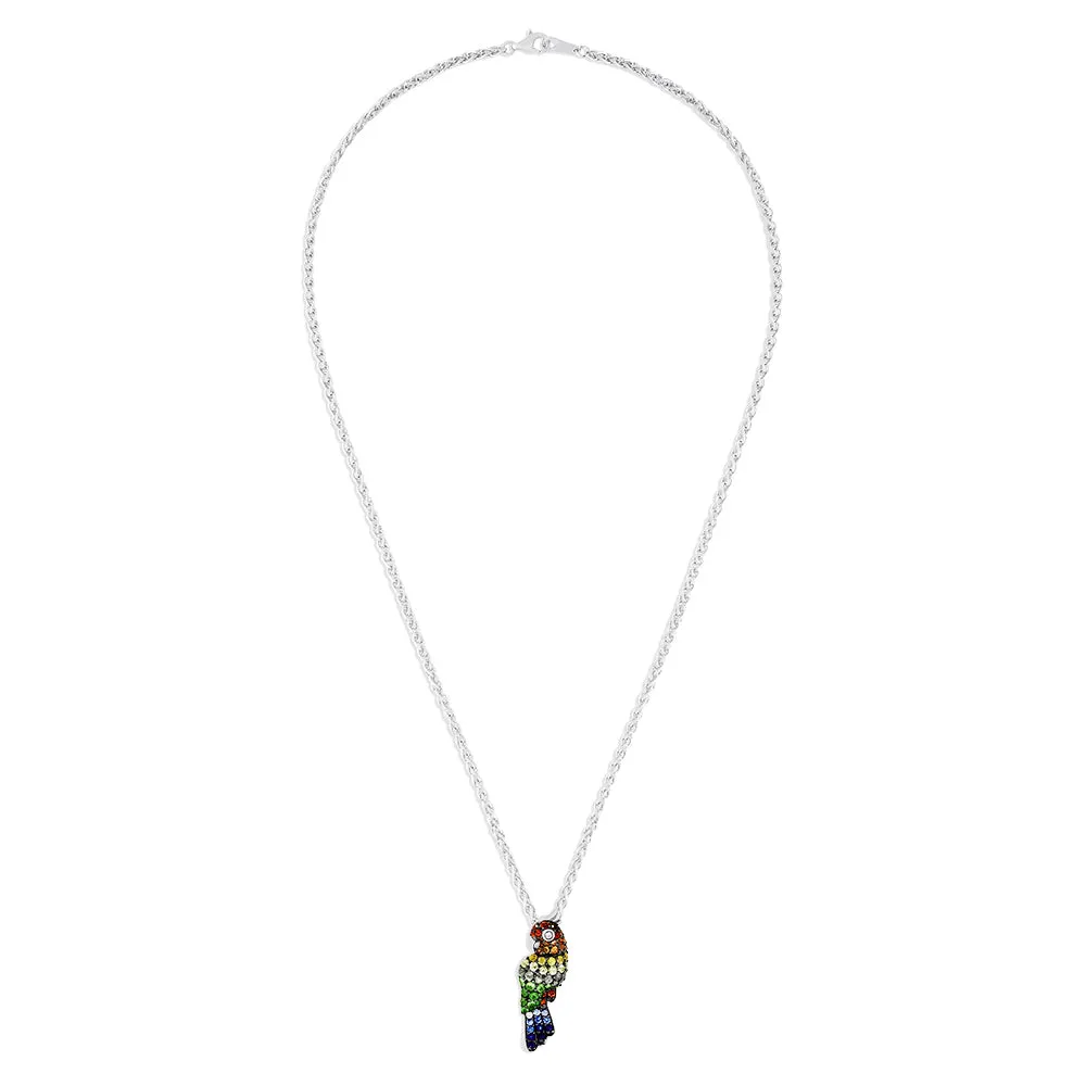 925 Sterling Silver Multi Sapphire Parrot Pendant, 1.90 TCW sold by Effy product image thumbnail 2