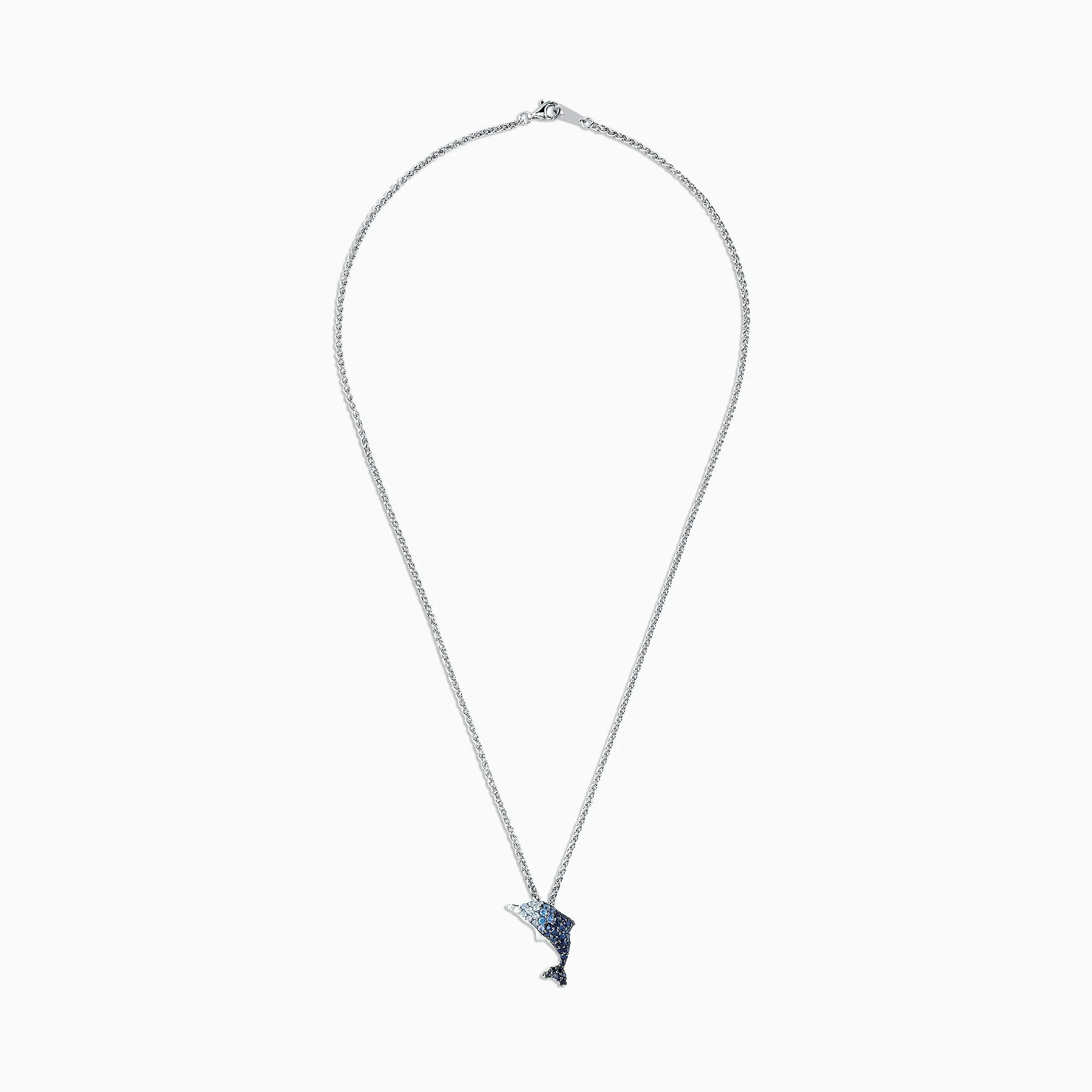 925 Sterling Silver Sapphire Splash Dolphin Pendant, 1.30 TCW sold by Effy product image thumbnail 2
