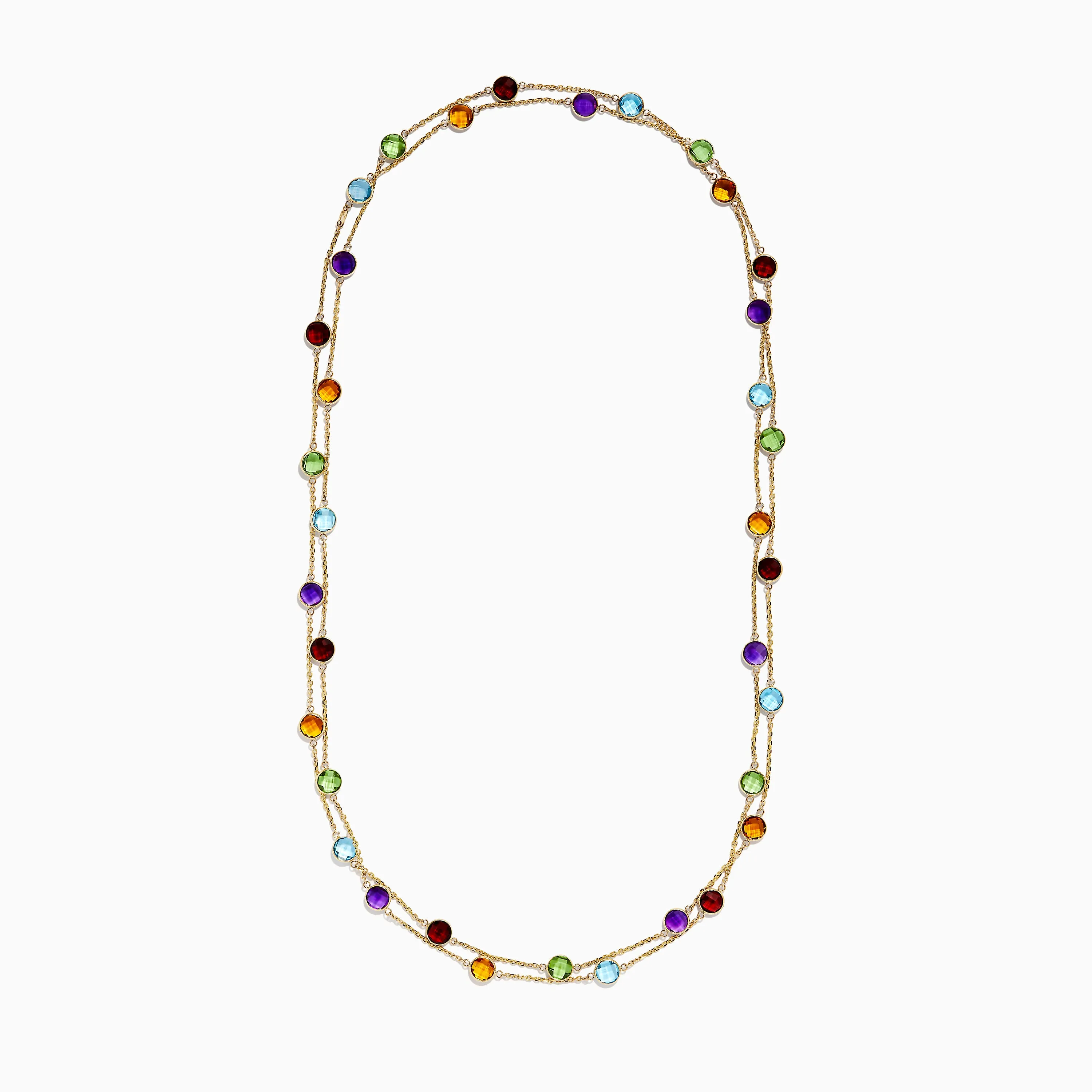 14K Yellow Gold Multi Gemstone Station Necklace, 28.93 TCW sold by Effy product image thumbnail 2