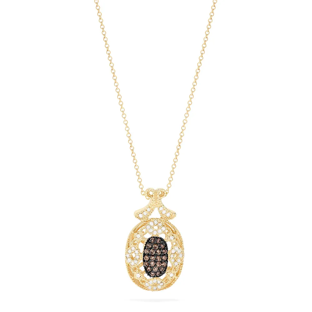 14K Yellow Gold Espresso and White Diamond Pendant, 0.29 TCW sold by Effy