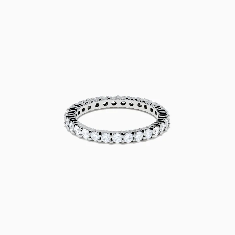 14K White Gold Prong Set Diamond Eternity Band, 1.00 TCW sold by Effy