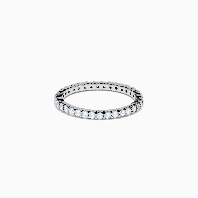 14K White Gold Prong Set Diamond Eternity Band, 0.50 TCW sold by Effy