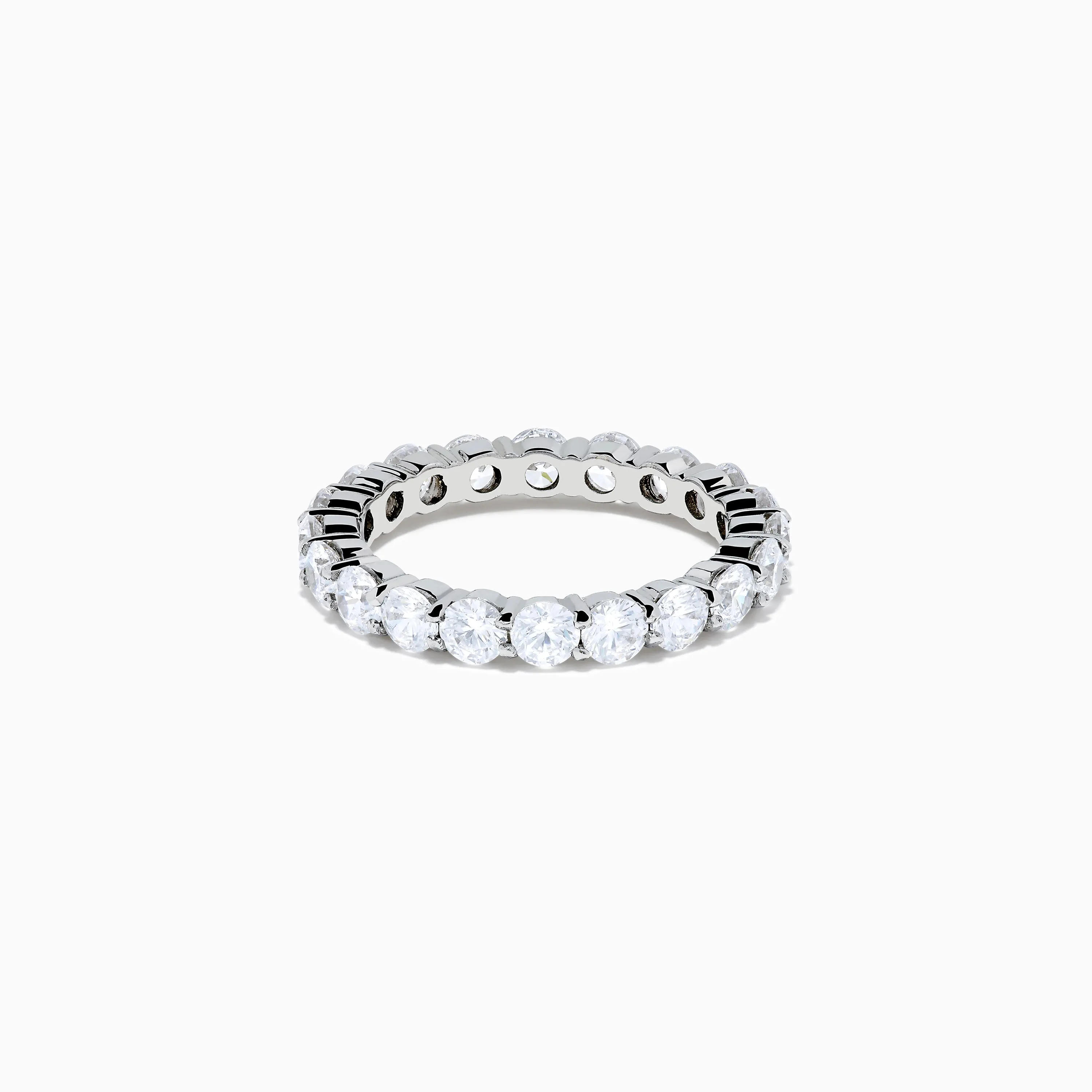 14K White Gold Prong Set Diamond Eternity Band, 3.00 TCW sold by Effy