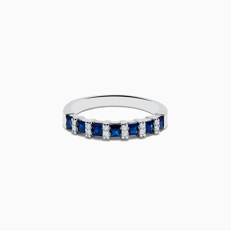 Royale Bleu 14K White Gold Sapphire and Diamond Ring, 0.95 TCW sold by Effy