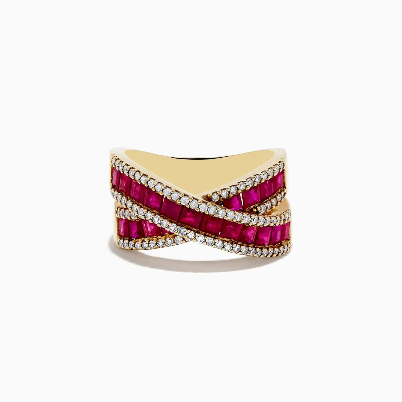 Ruby Royale 14K Yellow Gold Ruby Criss Cross Ring, 2.73 TCW sold by Effy
