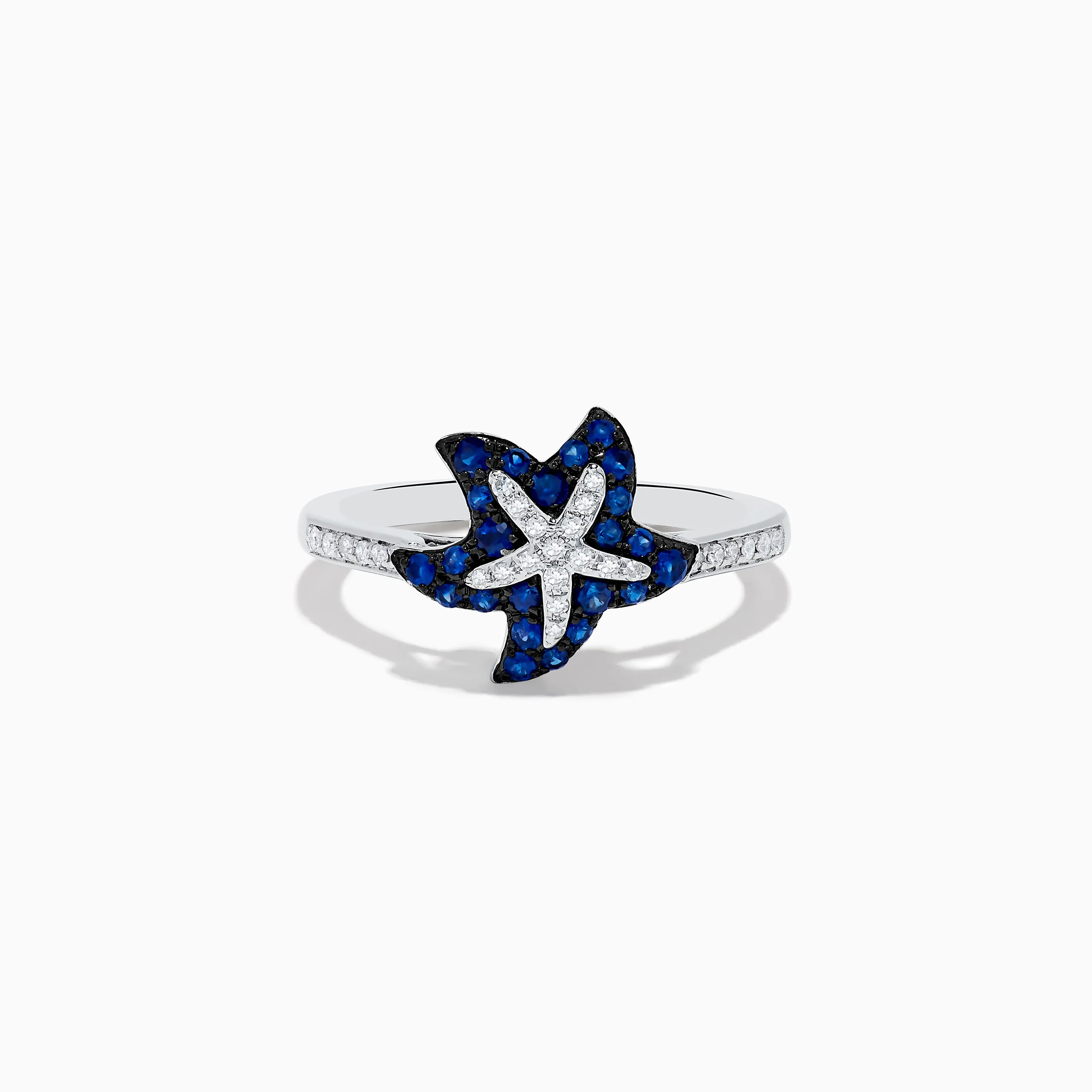 Seaside 14K White Gold Sapphire & Diamond Starfish Ring, 0.46 TCW sold by Effy