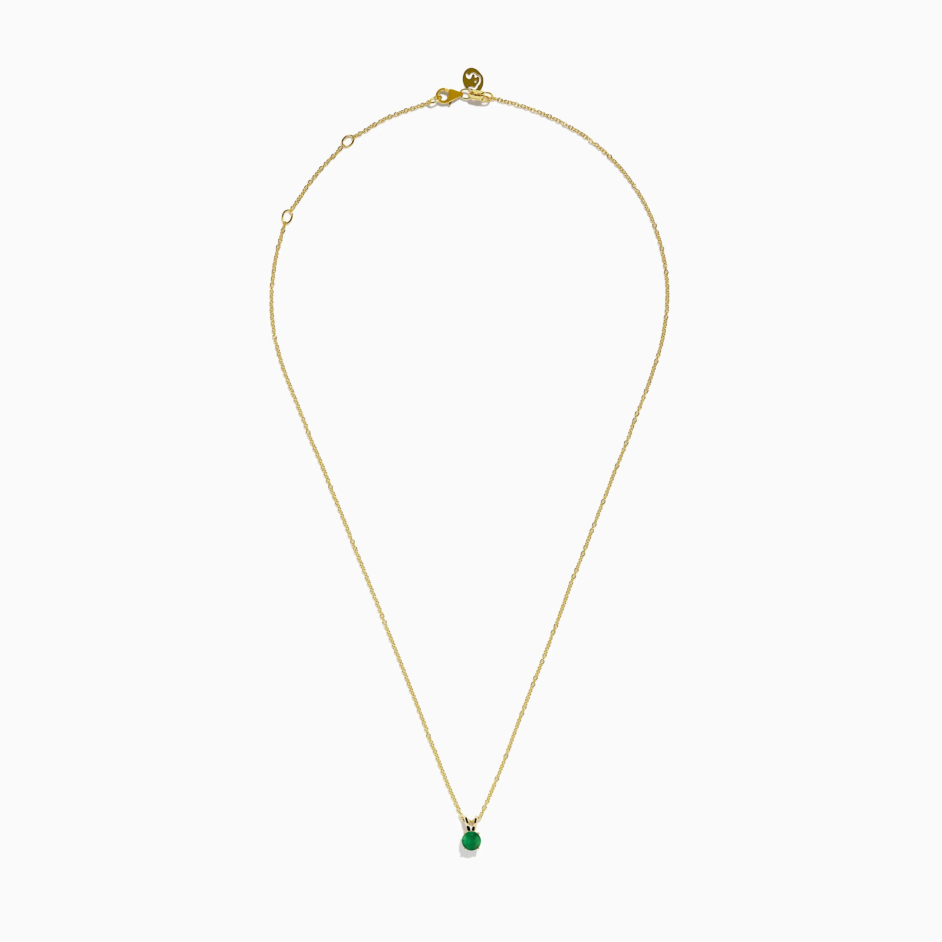 14K Yellow Gold Solitaire Round Emerald Pendant, 0.48 TCW sold by Effy product image thumbnail 3
