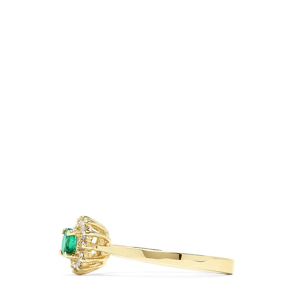 14K Yellow Gold Emerald and Diamond Ring, 0.36 TCW sold by Effy product image thumbnail 3