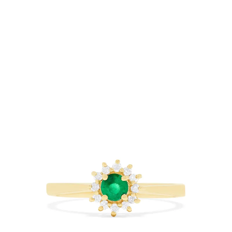 14K Yellow Gold Emerald and Diamond Ring, 0.36 TCW sold by Effy