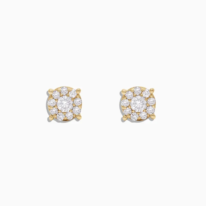 Bouquet 14K Yellow Gold Diamond Cluster Stud Earrings, 0.50 TCW sold by Effy