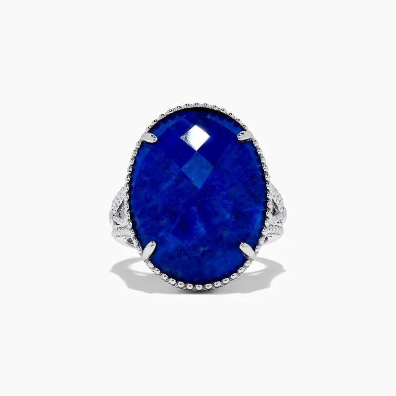 925 Sterling Silver Lapis Lazuli Cocktail Ring, 13.85 TCW sold by Effy