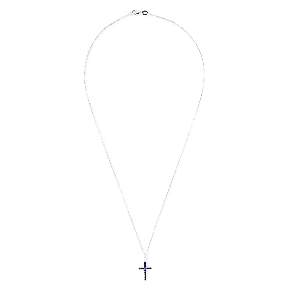 Novelty 14K White Gold Sapphire and Diamond Cross Pendant, 0.19 TCW sold by Effy product image thumbnail 2