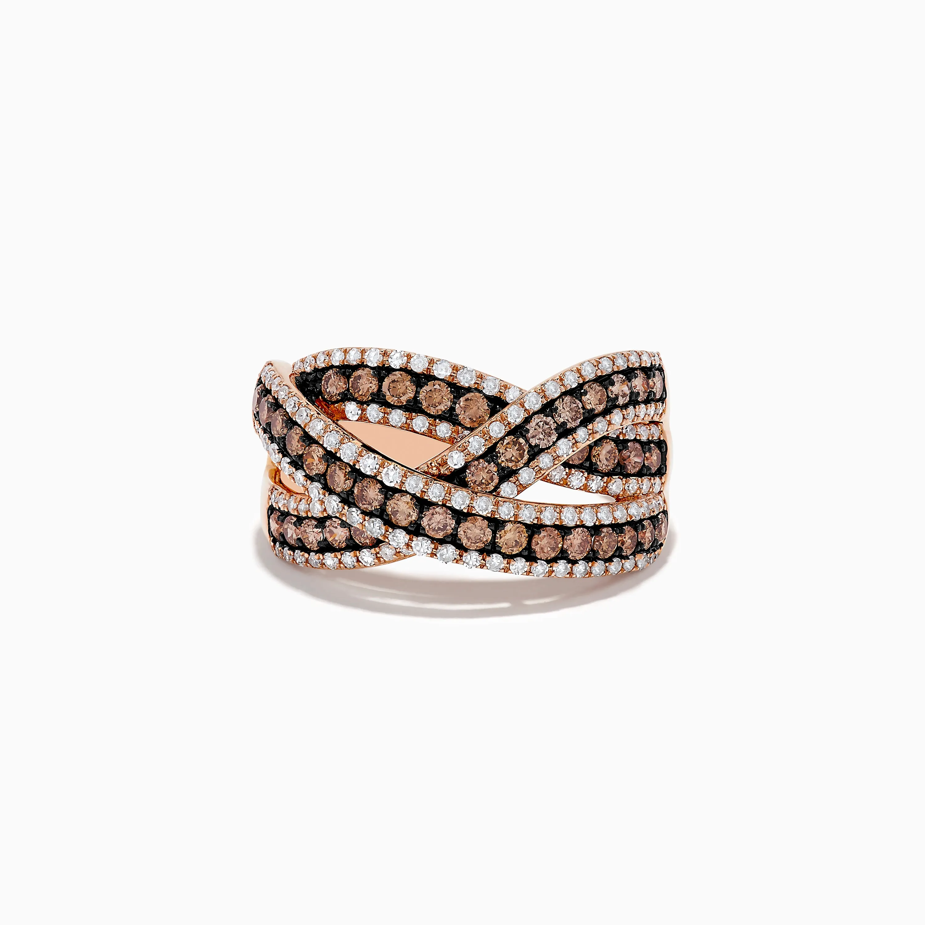 14K Rose Gold Diamond Criss Cross Ring, 1.06 TCW sold by Effy