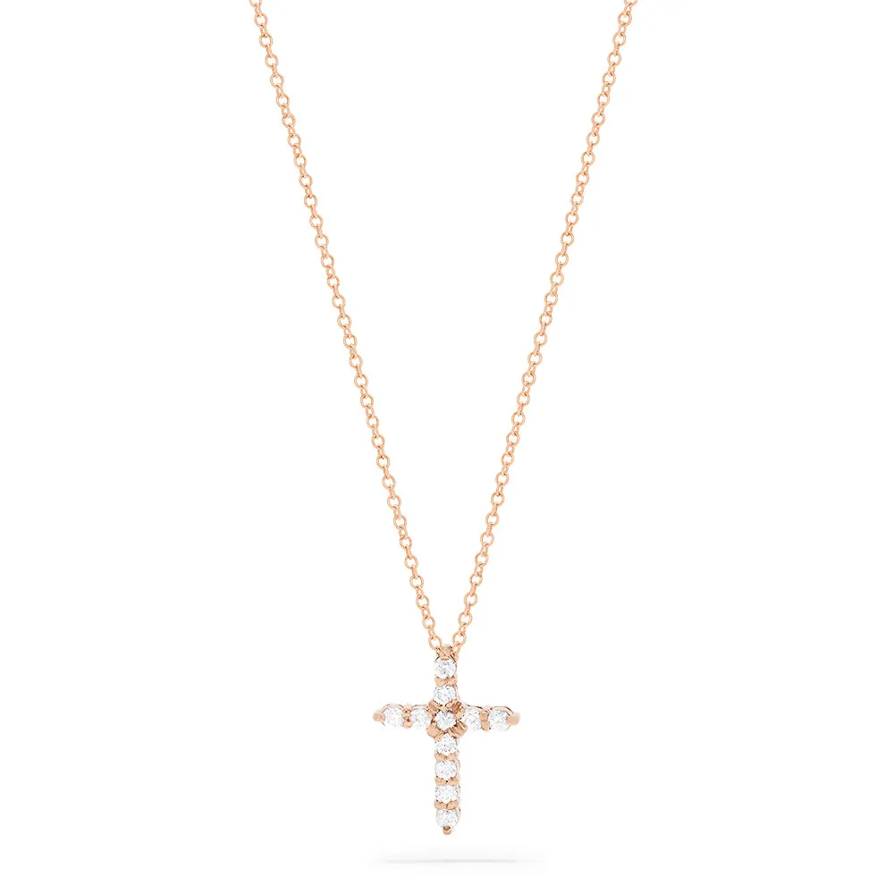 Pave Rose 14K Gold Diamond Cross Pendant, 0.22 TCW sold by Effy