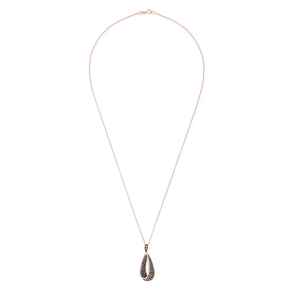 14K Rose Gold Espresso and White Diamond Drop Pendant, 0.86 TCW sold by Effy product image thumbnail 2