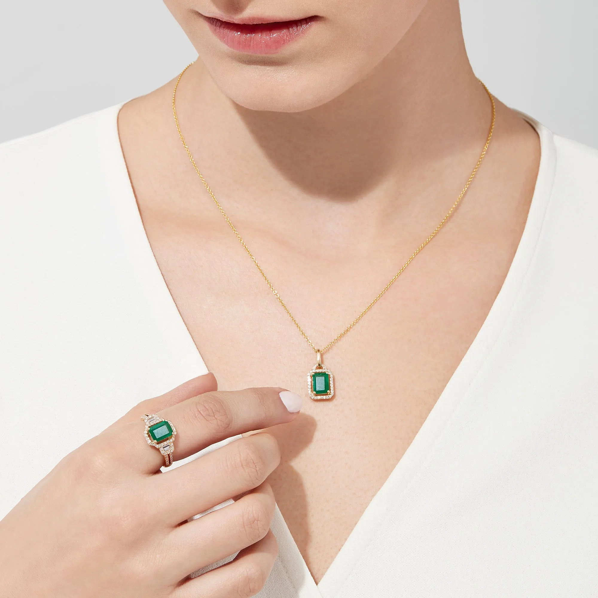 Brasilica 14K Yellow Gold Emerald & Diamond Pendant, 1.62 TWC sold by Effy product image thumbnail 2